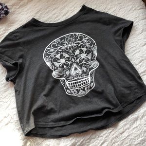 Day of the dead Inspired skull crop top